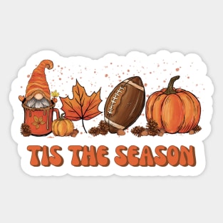 Tis The Season Football Fall Season Coffee Autumn Thanksgiving Sticker